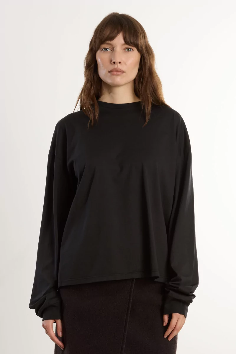 Cotton Jersey Roundneck T-Shirt – Black | Centre Commercial