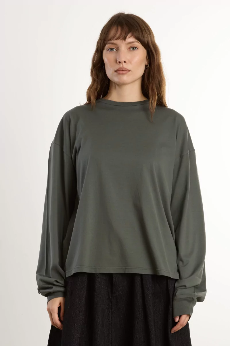 T-Shirt Jersey de Coton Roundneck – Zinc | Centre Commercial