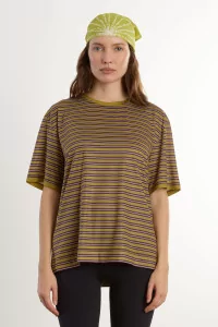 UNNA Wavy Striped Running Tee – Mud Gold | Centre Commercial