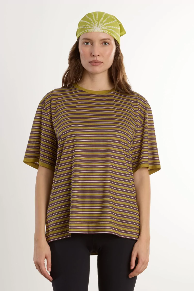 T-shirt Running Rayé UNNA Wavy – Mud Gold | Centre Commercial