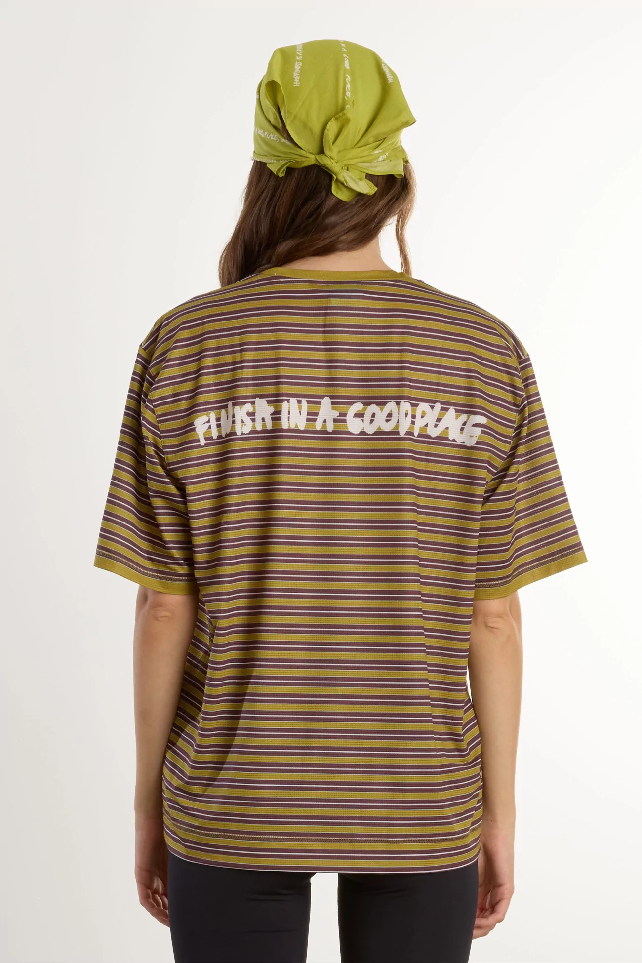 UNNA Wavy Striped Running Tee – Mud Gold | Centre Commercial