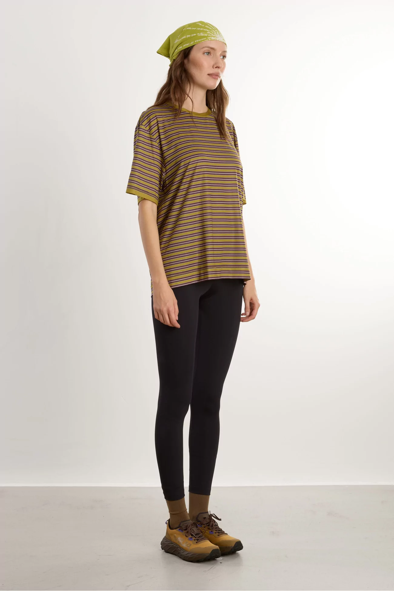 T-shirt Running Rayé UNNA Wavy – Mud Gold | Centre Commercial