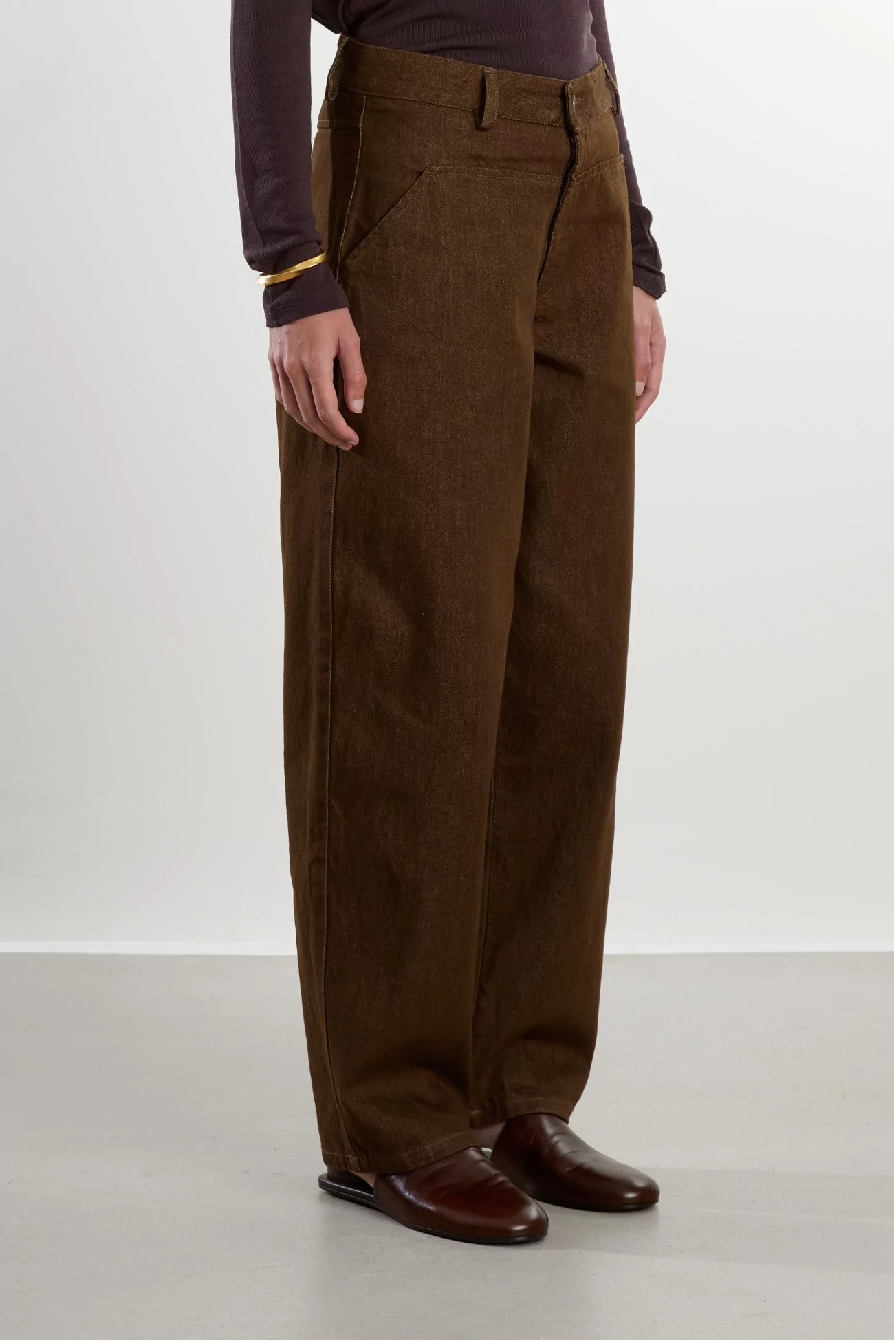 Pantalon Denim Femme Magma Rita Row – Brown | Centre Commercial