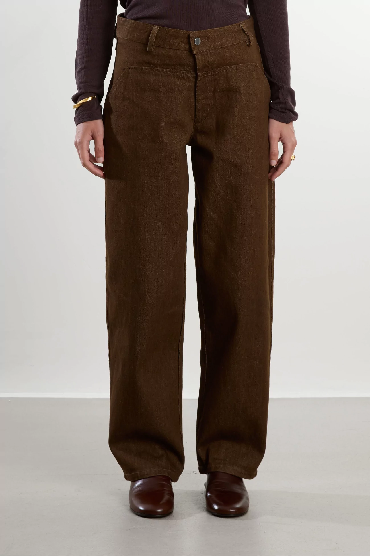 Rita Row Magma Denim Pants – Brown | Centre Commercial