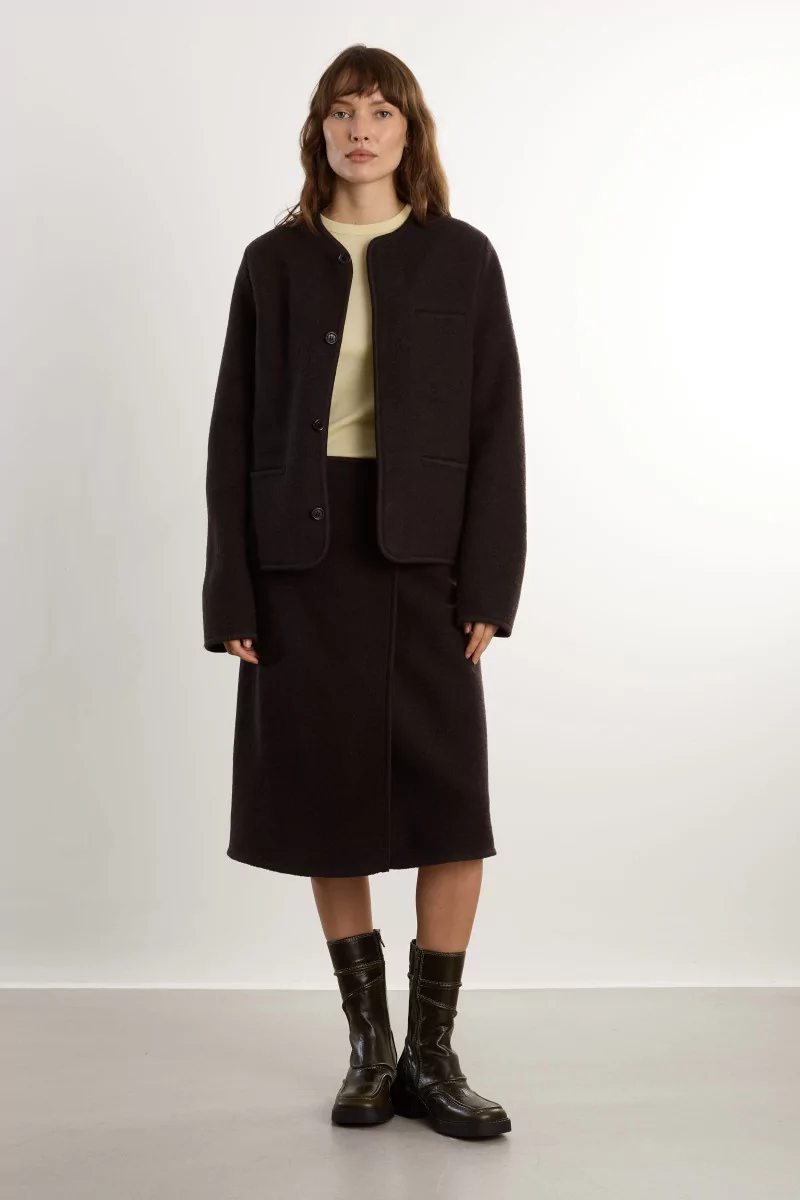 Felted Wool Walker Skirt – Charbon | Centre Commercial