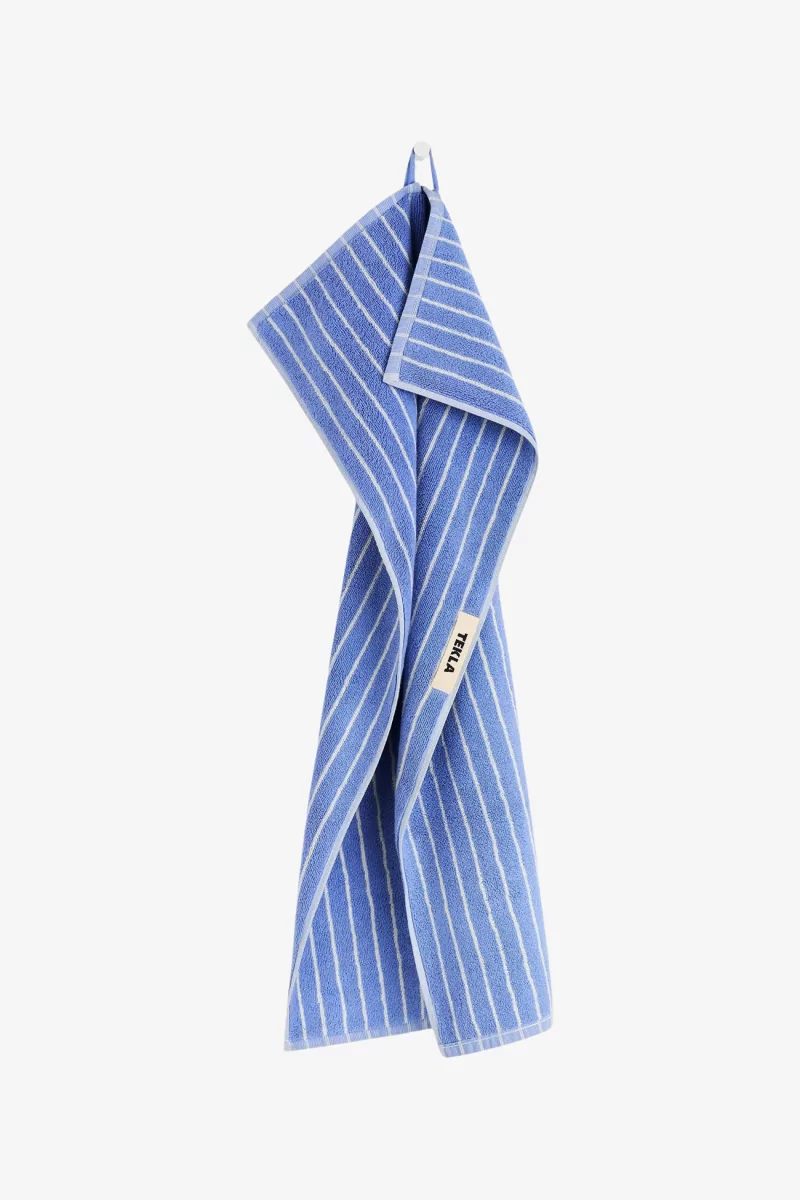 Tekla Organic Cotton Towel – Clear Blue Stripes | Centre Commercial