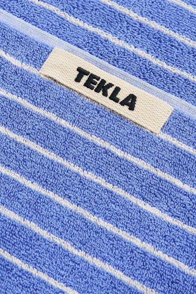 Serviette Coton Bio Tekla – Clear Blue Stripes | Centre Commercial
