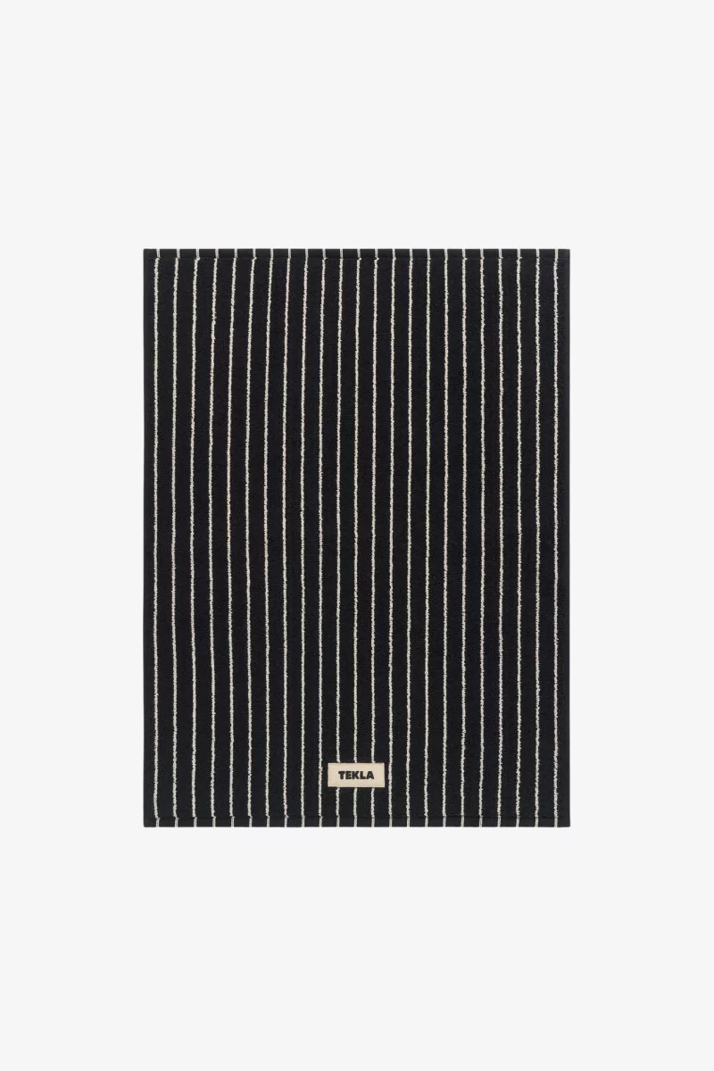 Tekla Organic Cotton Bath Mat – Black Stripes | Centre Commercial