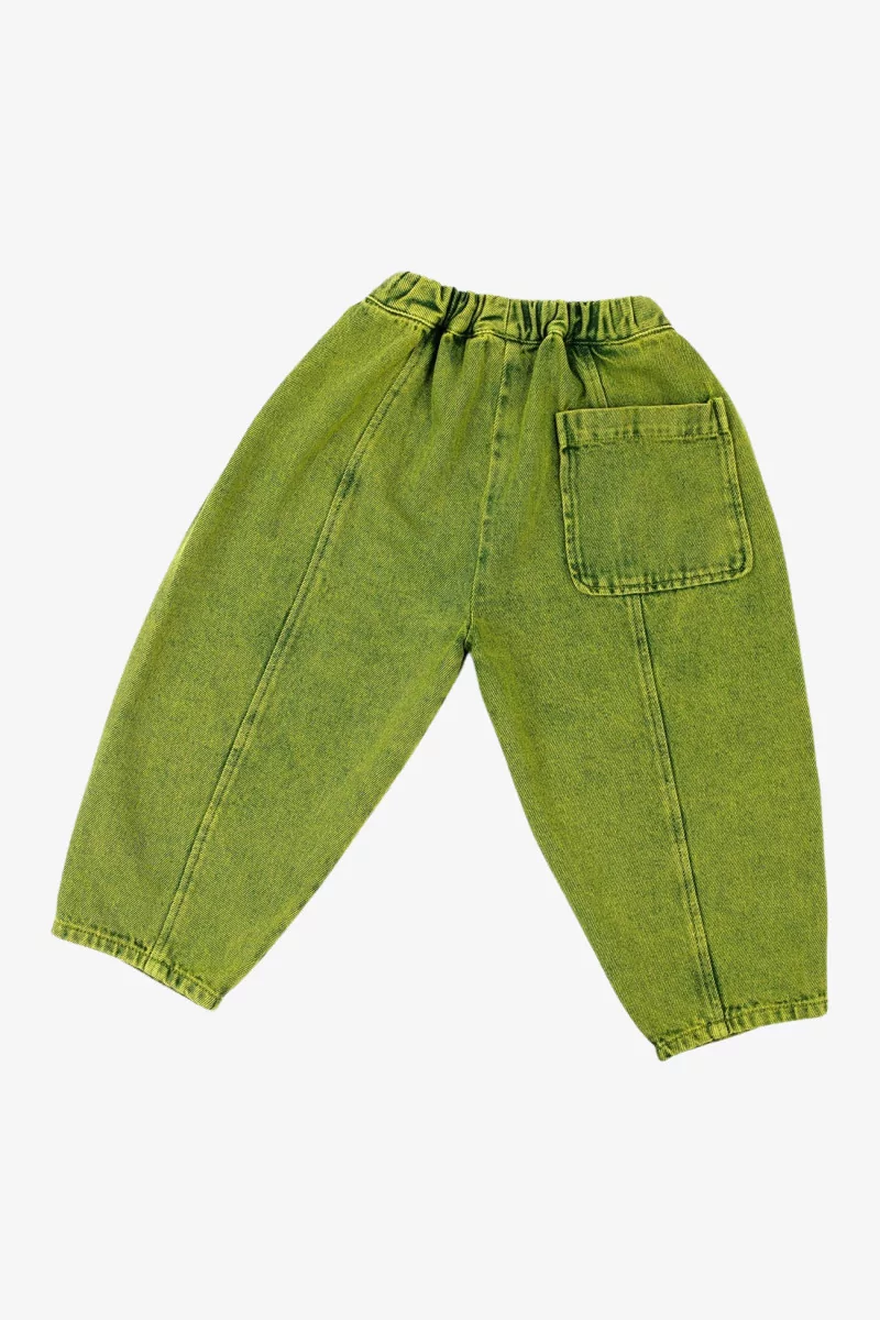 Manu Organic Cotton Denim Kids Trousers – Green | Centre Commercial