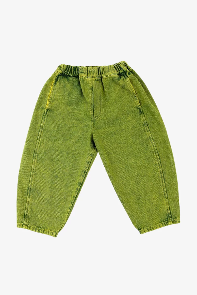 Manu Organic Cotton Denim Kids Trousers – Green | Centre Commercial