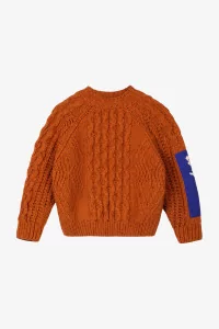 Pull Enfant Laine Recyclée Aran Knit – Pumpkin | Centre Commercial