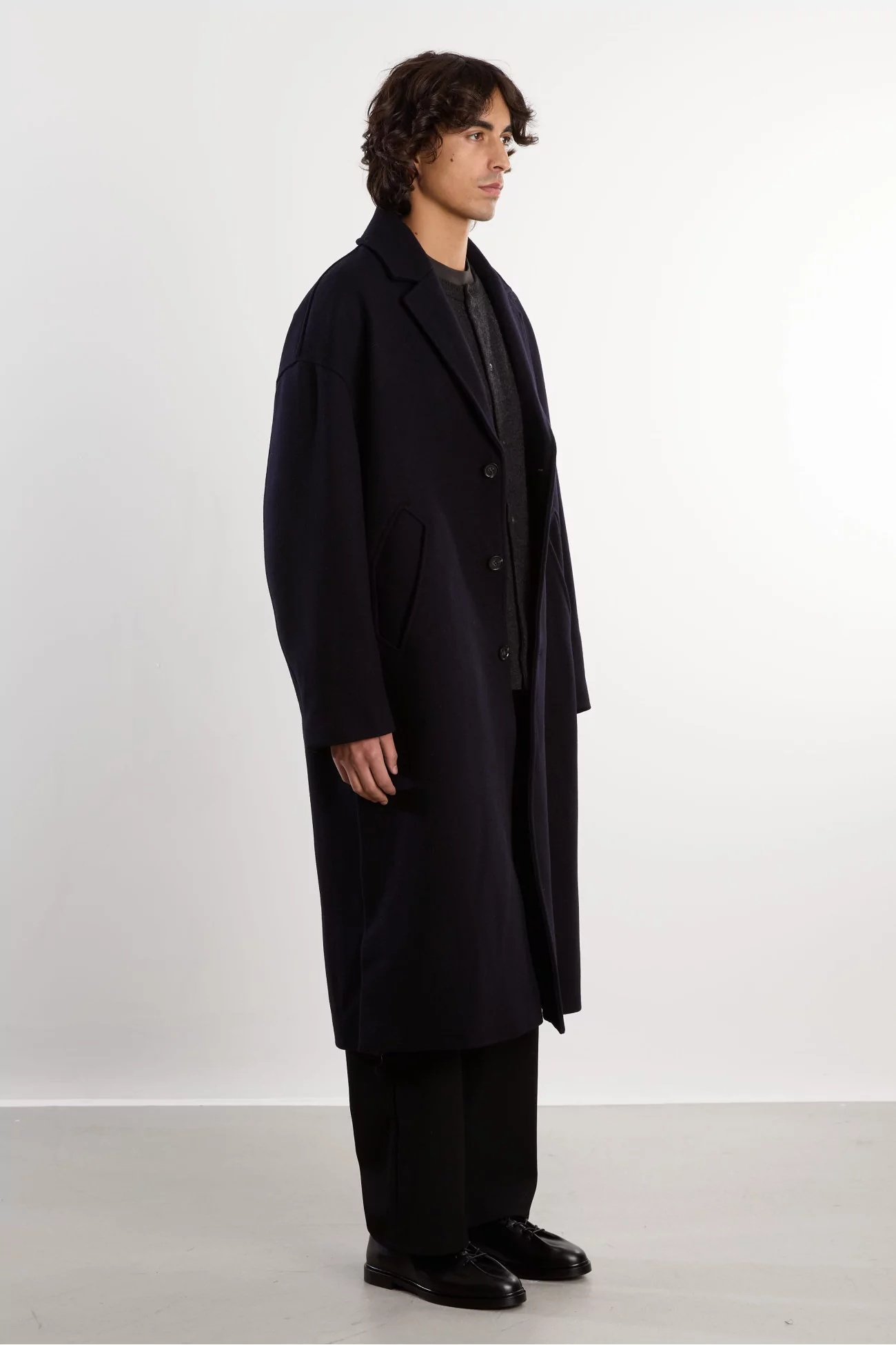 Manteau Laine Homme Oversize Fenté 125 – Dark Navy | Centre Commercial
