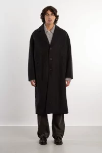 Fenté 125 Oversized Wool Coat – Dark Heather Grey | Centre Commercial