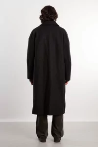Fenté 125 Oversized Wool Coat – Dark Heather Grey | Centre Commercial