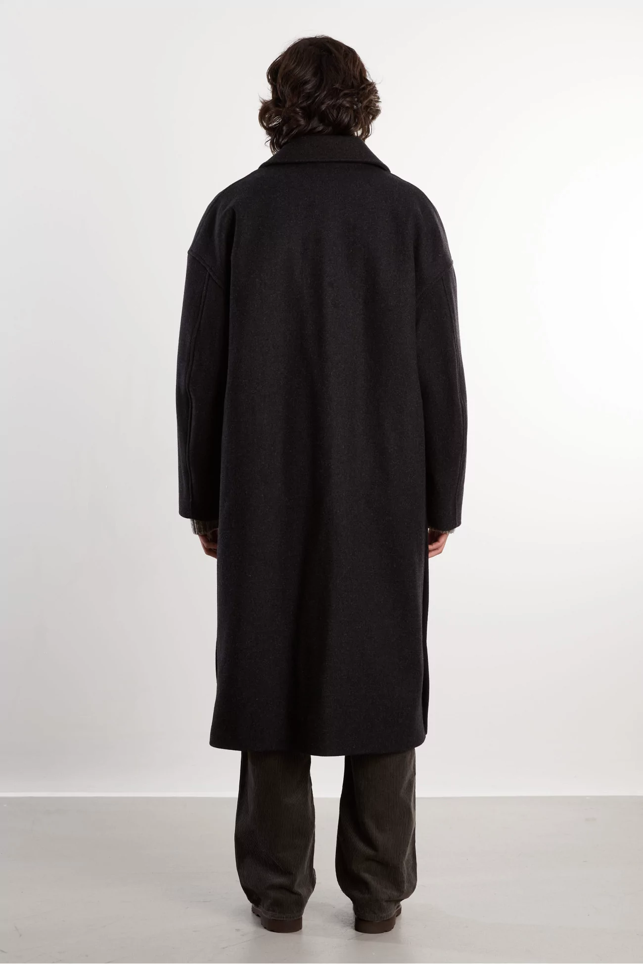 Manteau Laine Homme Oversize Fenté 125 – Dark Heather Grey | Centre Commercial