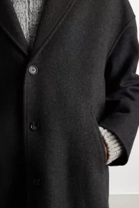 Manteau Laine Homme Oversize Fenté 125 – Dark Heather Grey | Centre Commercial