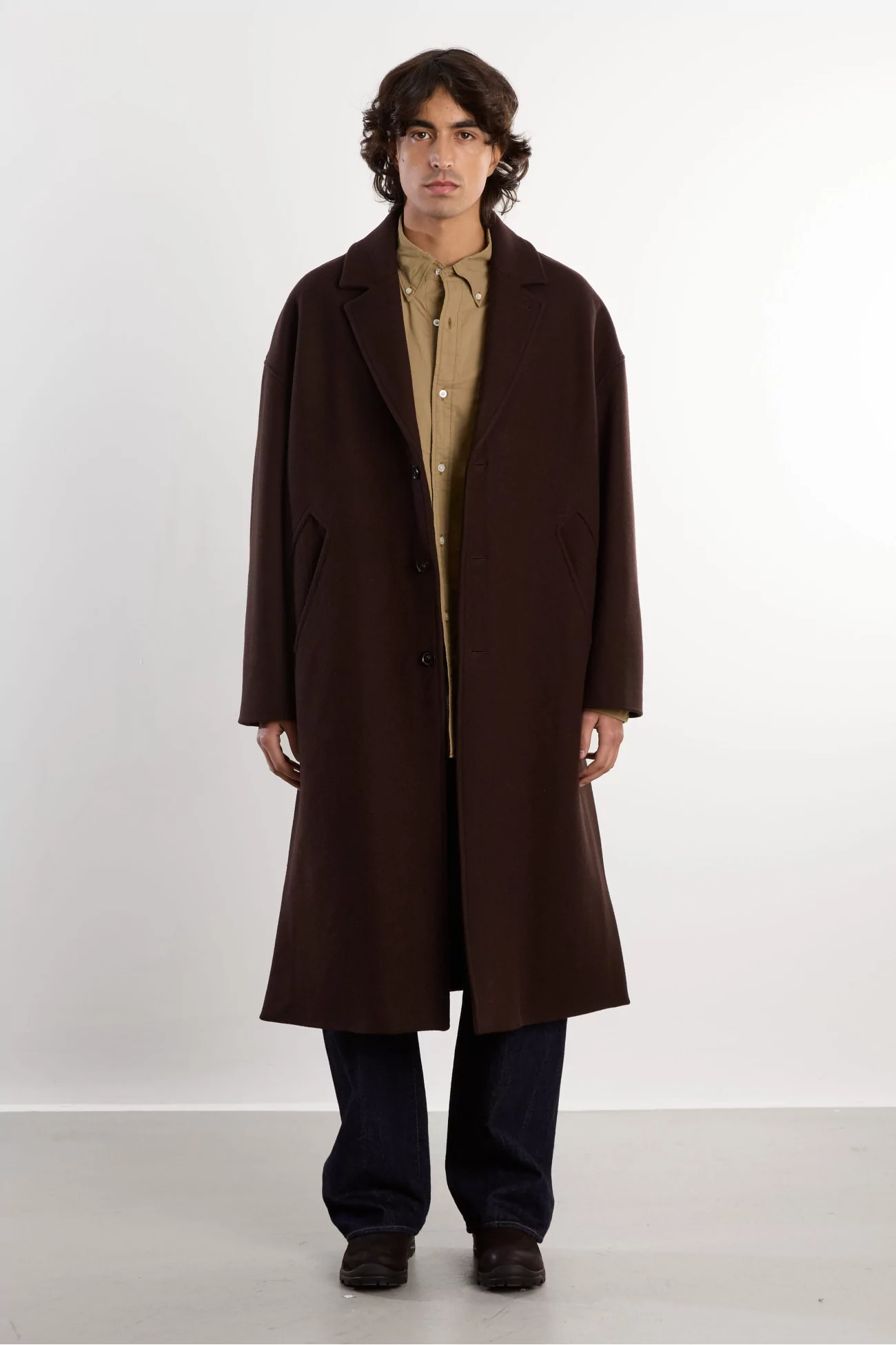 Manteau Laine Homme Oversize Fenté 125 – Chocolate | Centre Commercial