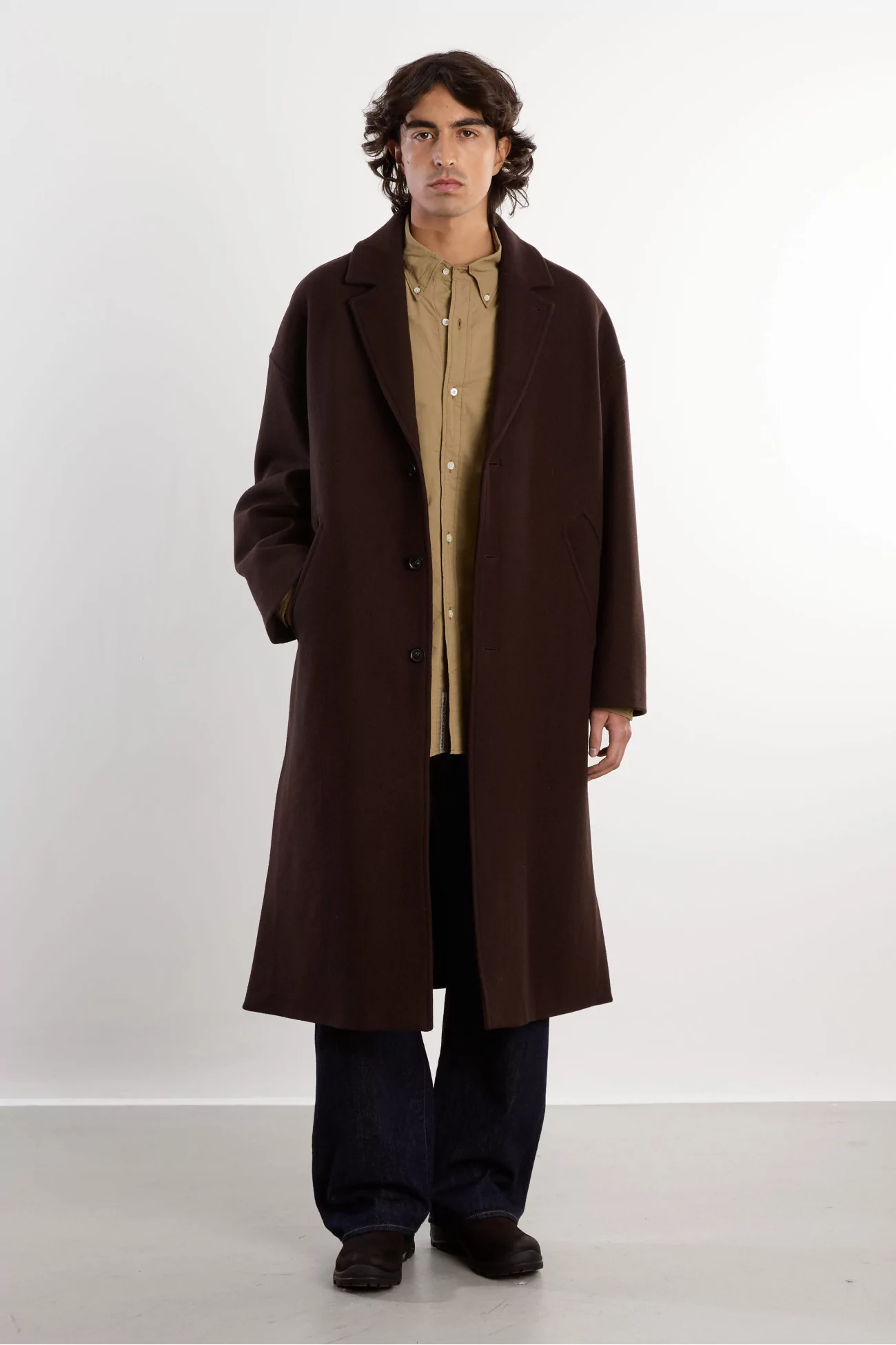 Manteau Laine Homme Oversize Fenté 125 – Chocolate | Centre Commercial