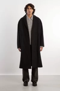 Fenté 125 Oversized Wool Coat – Dark Heather Grey | Centre Commercial
