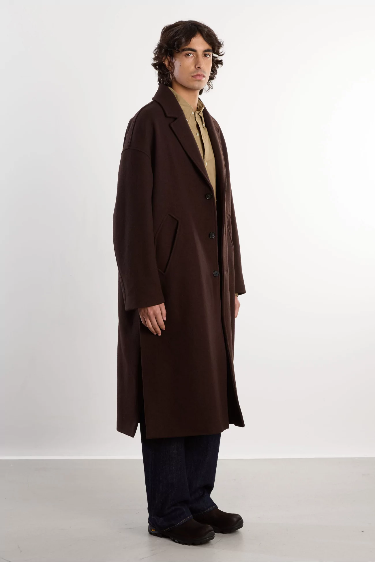 Fenté 125 Oversized Wool Coat – Chocolate | Centre Commercial