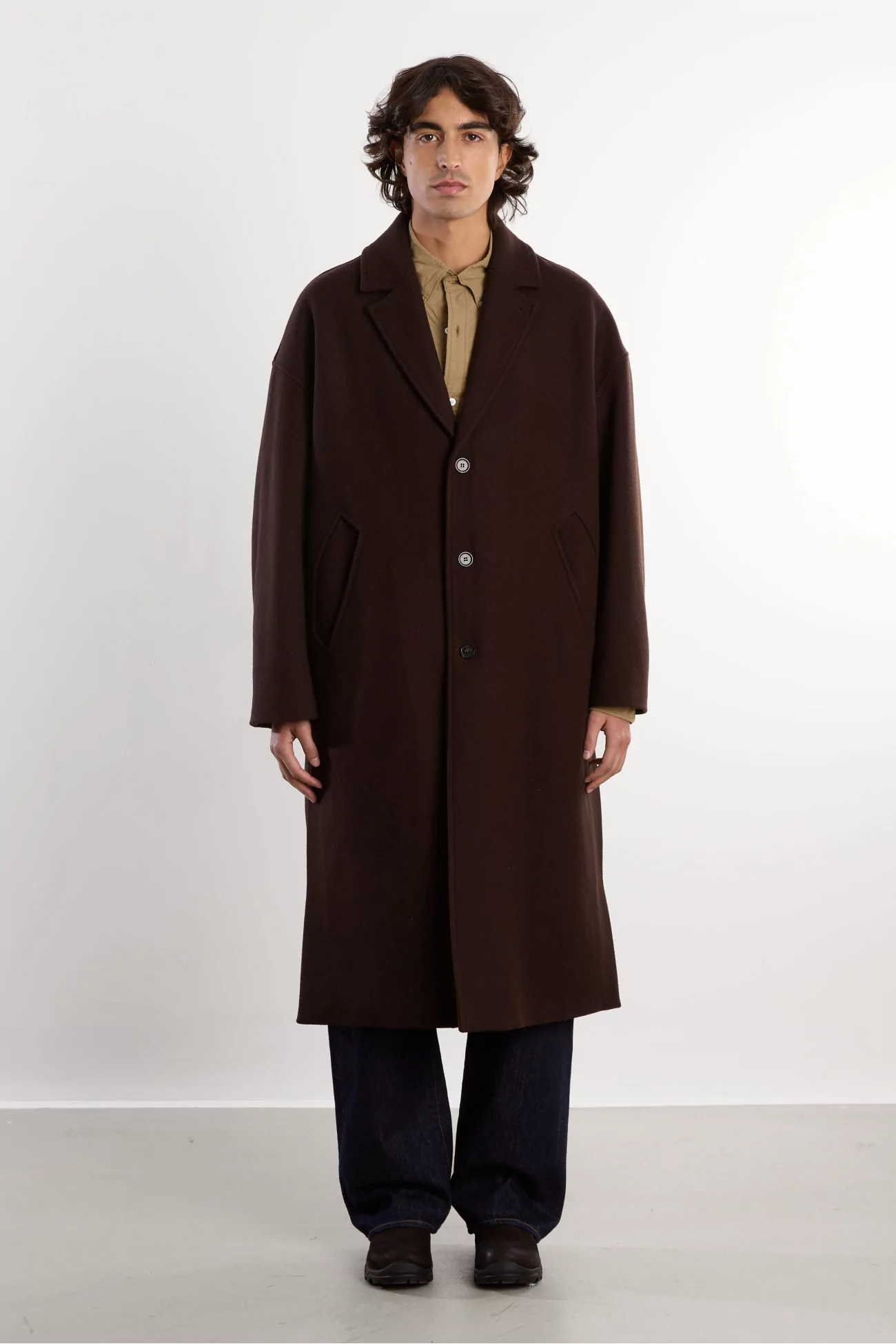 Manteau Laine Homme Oversize Fenté 125 – Chocolate | Centre Commercial