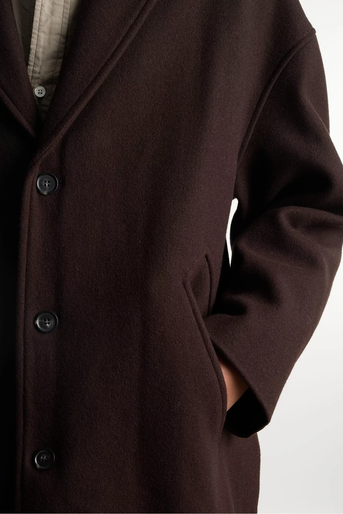 Fenté 125 Oversized Wool Coat – Chocolate | Centre Commercial