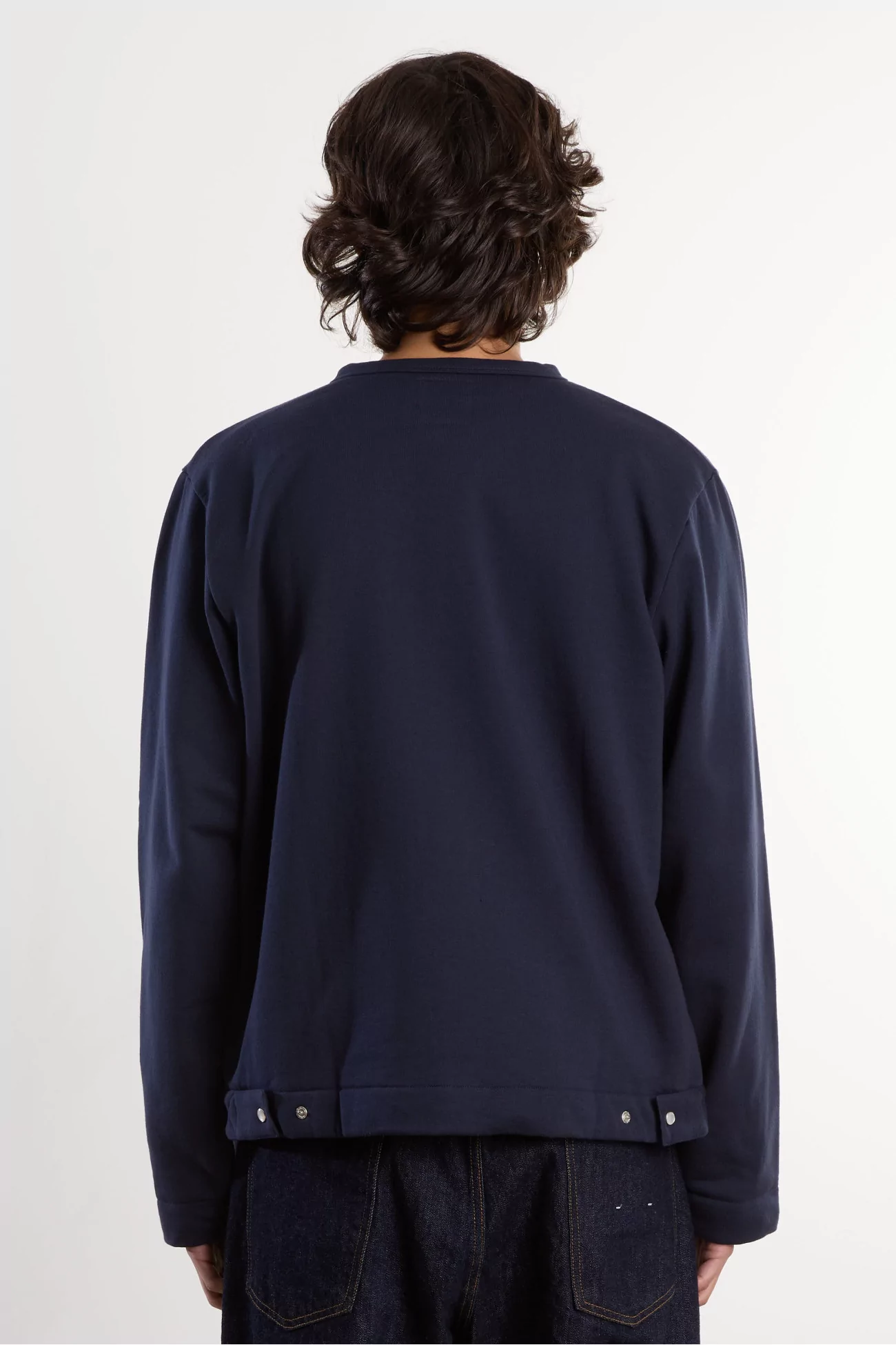 agnès b. Organic Cotton Fleece Snap Cardigan – Nuit | Centre Commercial