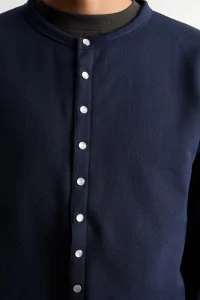 Cardigan Pression Molleton Coton Bio agnès b. – Nuit | Centre Commercial
