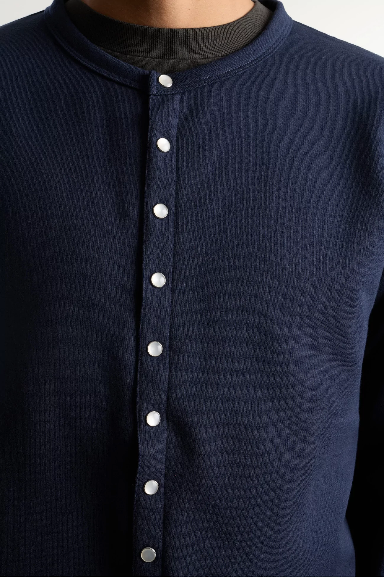 Cardigan Pression Molleton Coton Bio agnès b. – Nuit | Centre Commercial