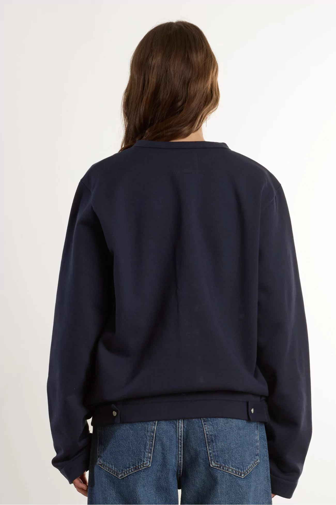 agnès b. Organic Cotton Fleece Snap Cardigan – Nuit | Centre Commercial