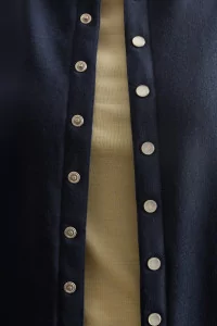 agnès b. Organic Cotton Fleece Snap Cardigan – Nuit | Centre Commercial