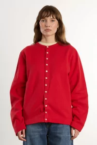 agnès b. Organic Cotton Fleece Snap Cardigan – Garance | Centre Commercial