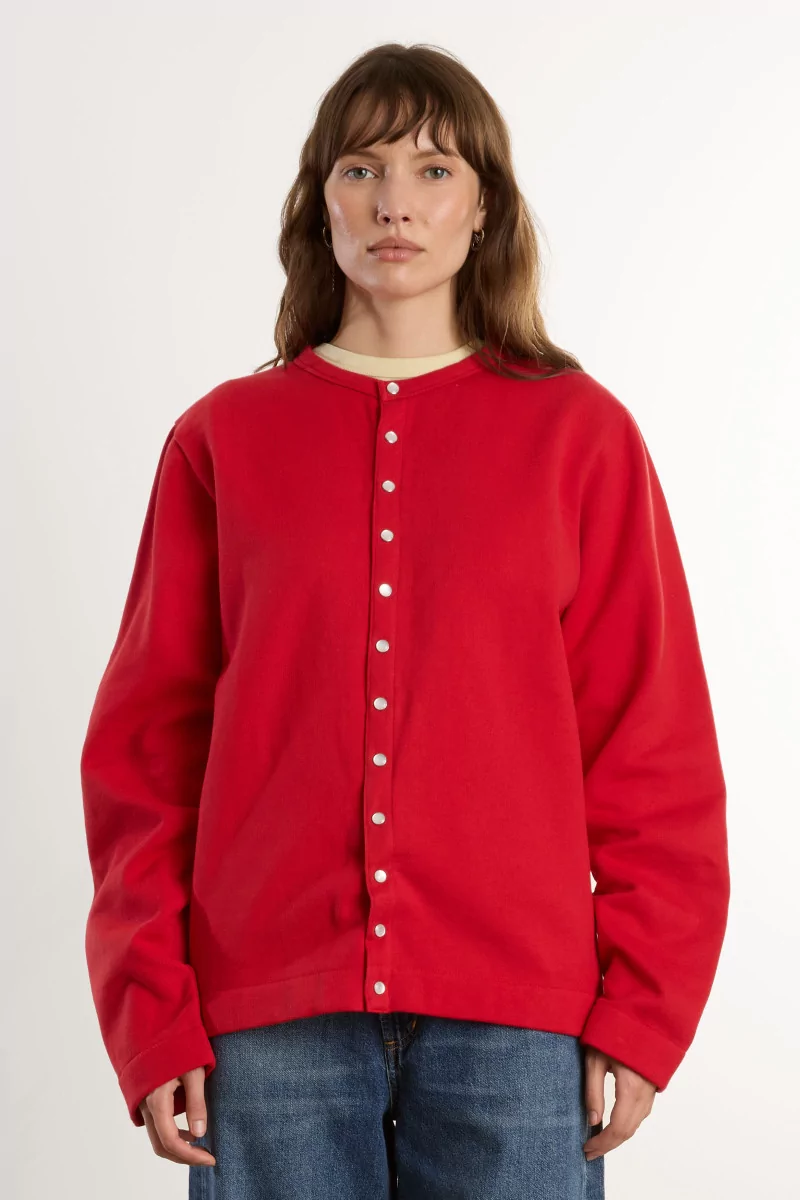 agnès b. Organic Cotton Fleece Snap Cardigan – Garance | Centre Commercial