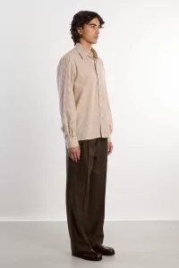 Camisas Manolo Poplin Checks Shirt – Beige/Camel | Centre Commercial