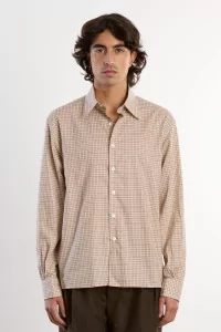 Camisas Manolo Poplin Checks Shirt – Beige/Camel | Centre Commercial