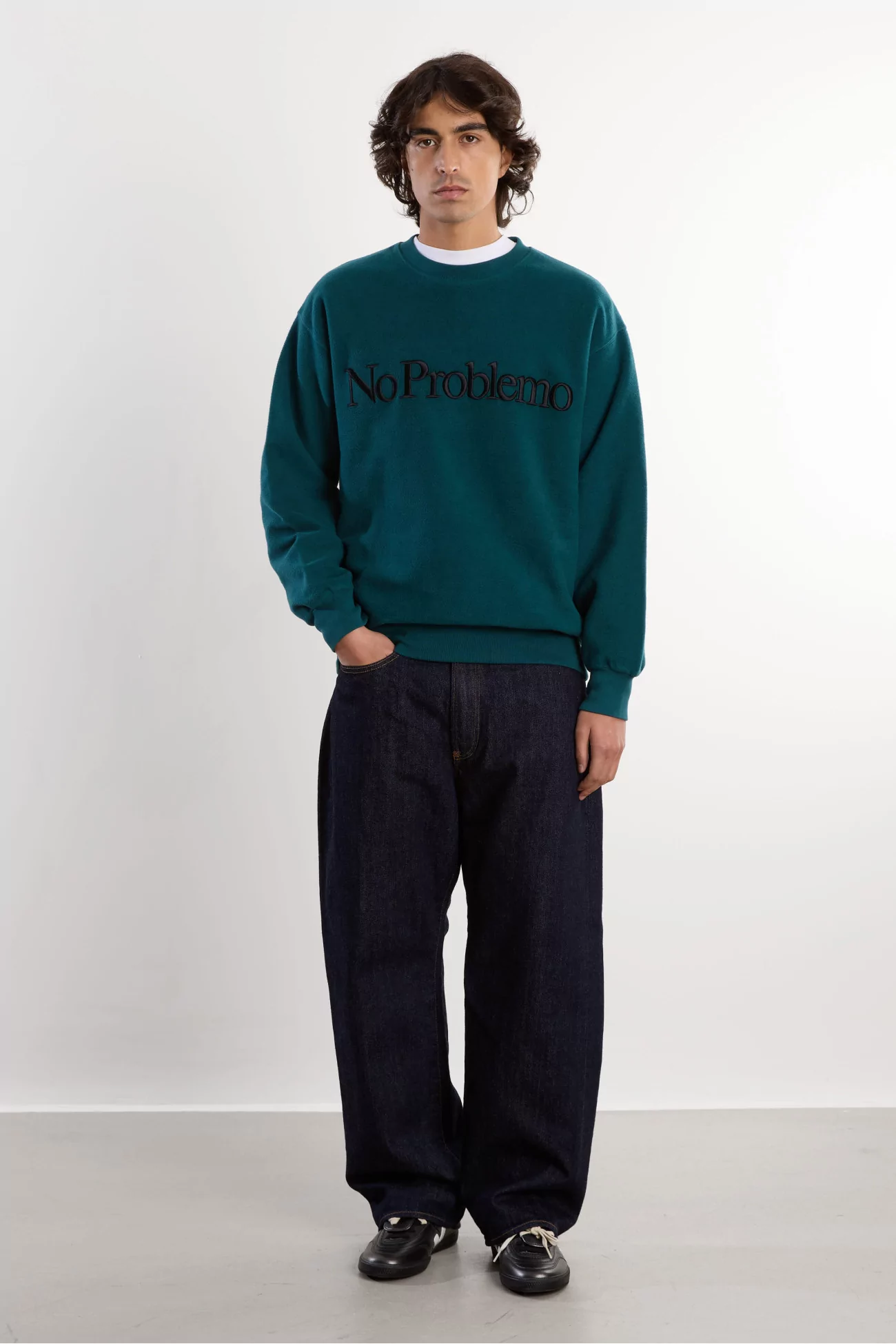 No Problemo Reverse Fleece Sweatshirt – Teal | Centre Commercial
