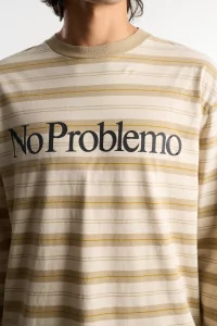 T-shirt Manches Longues Rayé No Problemo – Sand | Centre Commercial