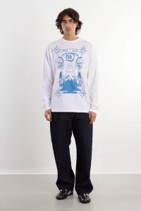 No Problemo Holy Mountain Long Sleeve Tee – White | Centre Commercial
