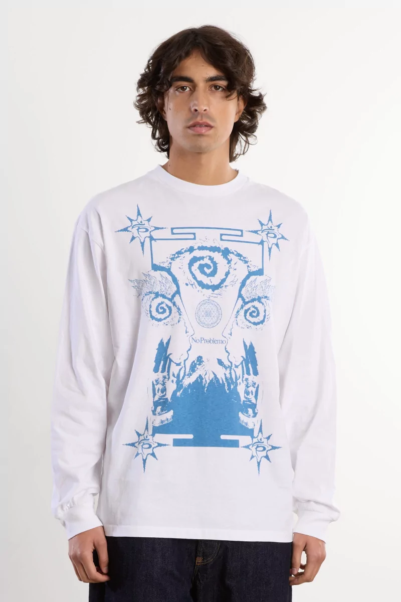 No Problemo Holy Mountain Long Sleeve Tee – White | Centre Commercial