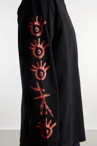 T-shirt Manches Longues Coton Ancient Findings – Black | Centre Commercial