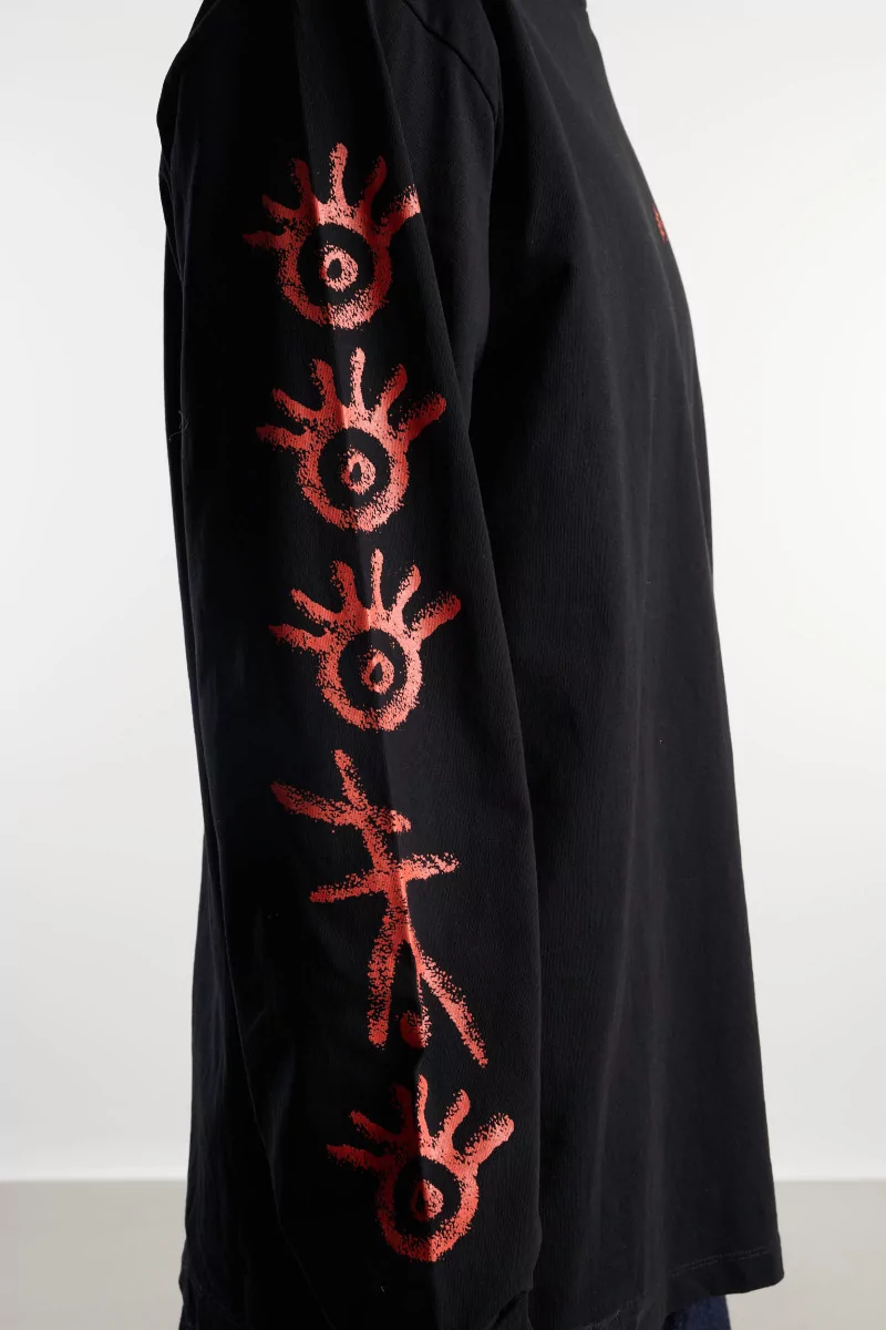 T-shirt Manches Longues Coton Ancient Findings – Black | Centre Commercial