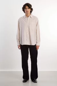 Falster Men's Oversized Stripe Shirt – Natural Ecru | Centre Commercial