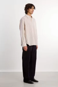 Falster Men's Oversized Stripe Shirt – Natural Ecru | Centre Commercial