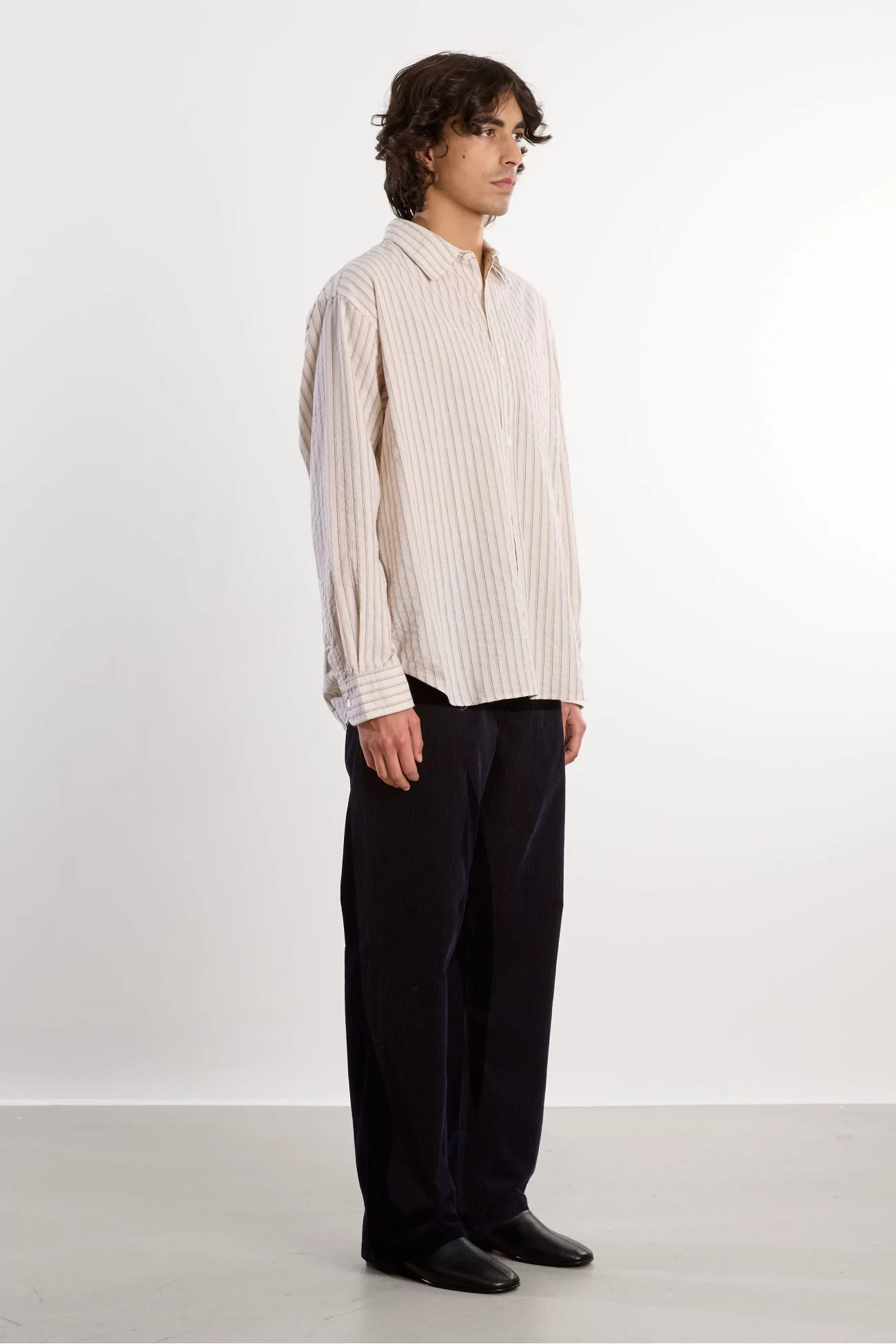 Chemise Rayée Oversize Homme Falster – Natural Ecru | Centre Commercial