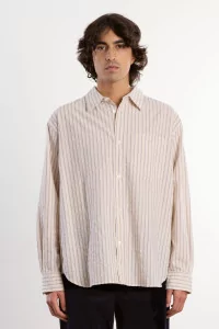 Chemise Rayée Oversize Homme Falster – Natural Ecru | Centre Commercial