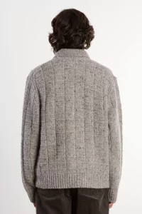 Aldrup Donegal Wool Knit Jacket – Light Grey Melange | Centre Commercial