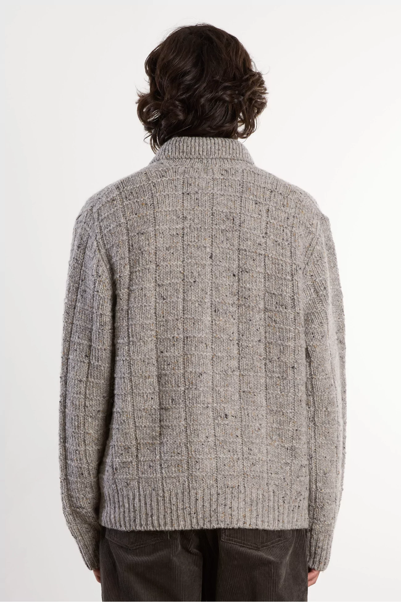 Aldrup Donegal Wool Knit Jacket – Light Grey Melange | Centre Commercial