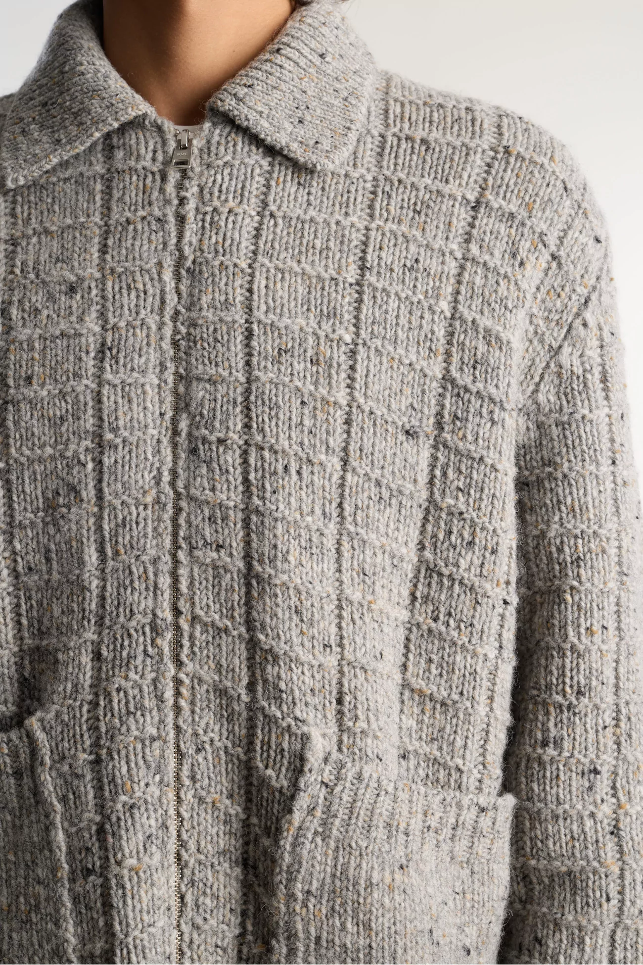 Aldrup Donegal Wool Knit Jacket – Light Grey Melange | Centre Commercial