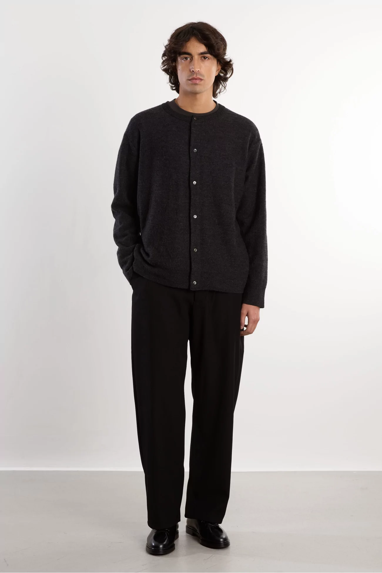 Ordinary Fits C/N Fulled Wool Cardigan – Black | Centre Commercial