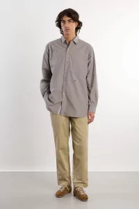 Nanamica Regular Collar Stripe Wind Shirt – Gray | Centre Commercial